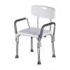 Duschstuhl ActionMed KP300AM mit Rückenlehne und Armlehnen, Polypropylen, höhenverstellbar 43–56 cm, Sitz 40×33 cm, max. Benutzergewicht 110 kg
