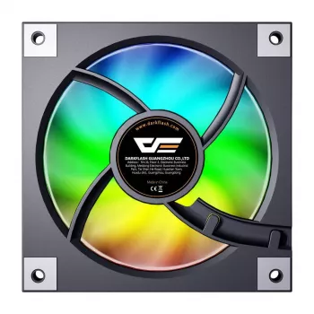 120-mm-Computergehäuselüfter Darkflash DM20 Schwarz, 3‑Pin-Anschluss, Standard-Luftstrom