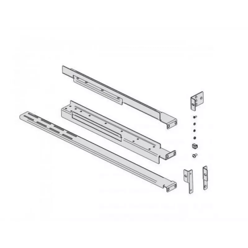 Rack-Einbauschienen-Kit EVER W/OP-ZA00-0001/00 Montagekit, silberne/schwarze Schiene, für Schrankinstallation