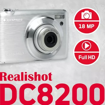 Agfa Photo DC8200 Silber + Tasche + SD-Karte 16 GB