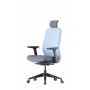 Up Up Athene ergonomischer Bürostuhl Schwarz, Grau + Blauer Stoff