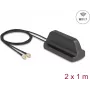 Externe Wi‑Fi-7-Antenne DELOCK 81454 mit 2 x RP-SMA-Steckern, omnidirektional, 2,4–4,0 dBi