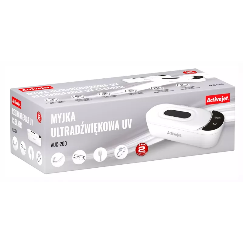 Ultraschallreiniger ActiveJet AUC-200 weiß UV, 100–240 V, 231×96×67 mm, 450 g