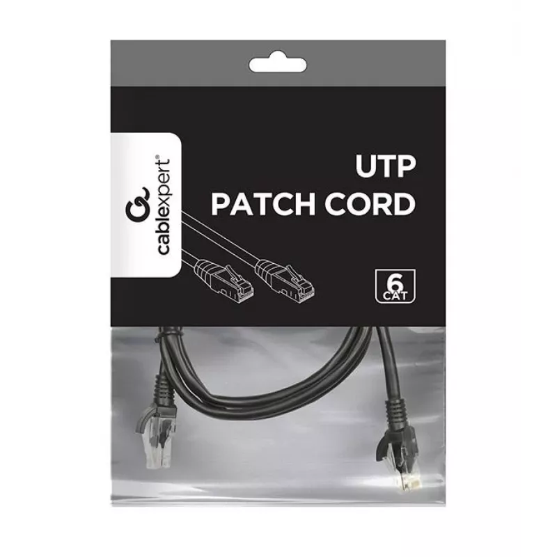 Netzwerkkabel Gembird PP6U-1M RJ-45 Cat6 1m Schwarz