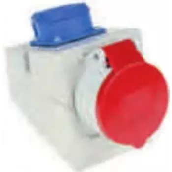 Industriesteckdose Bachmann 910.002, 5P, 400 V, 16 A, IP44, Polycarbonat, Blau/Rot/Weiß