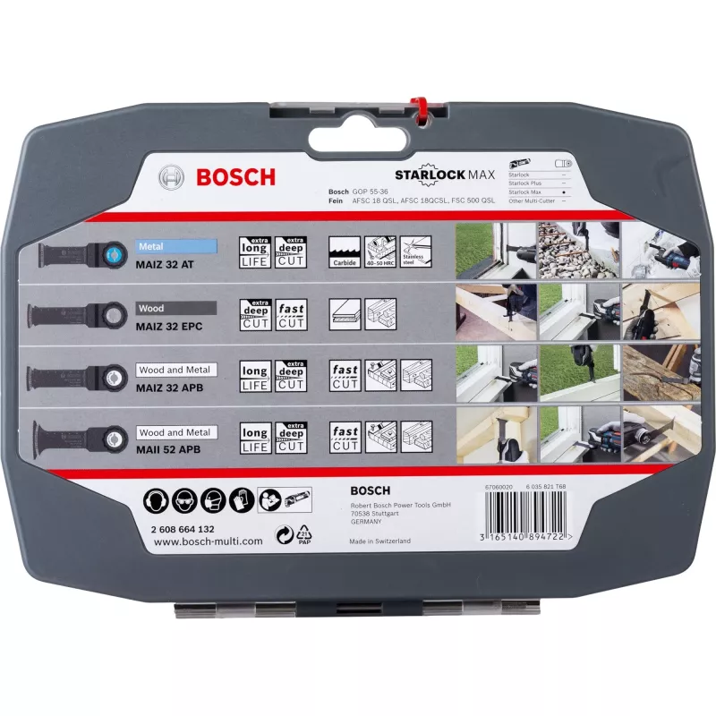 Bosch Starlock Best of Heavy Duty Sets, 4-teilig, Blattset, Metall, Holz, Schwarz, Box