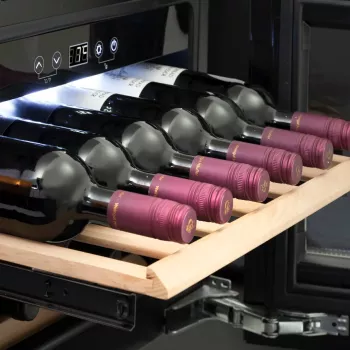 Einbau-Weinkühlschrank Caso WineDeluxe E 18 — 18 Flaschen, Höhe 46 cm, schwarz, Energieklasse G