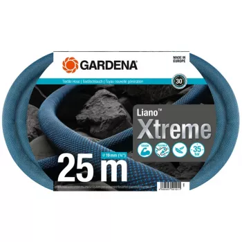 Rundschlauch Bewässerungsschlauch Gardena Liano Xtreme 25 m Blau Grau Orange