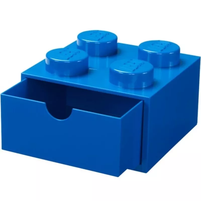 LEGO Schreibtischschublade 4, Aufbewahrungsbox Blau, Noppen