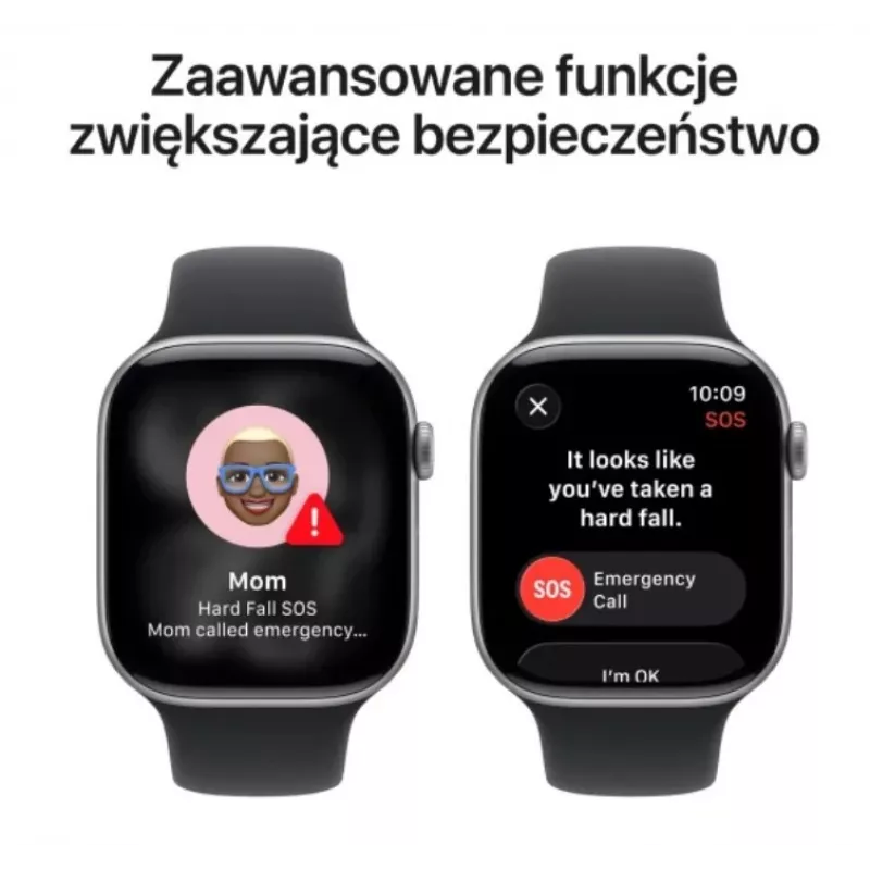 Watch Series 11 GPS 46mm Space Grey Aluminium Gehäuse mit schwarzem Sportarmband - M/L