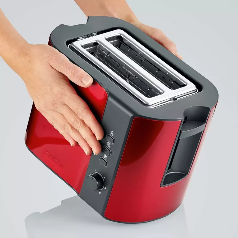 Toaster Severin AT 2217 2 Scheiben 800 W Schwarz Rot