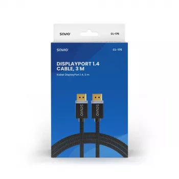 SAVIO DISPLAYPORT (M) - DISPLAYPORT (M) KABEL, V1.4, 3 m, CL-176