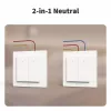 AQARA Lichtschalter H2 EU (4 Tasten, 2 Kanäle) (WS-K08D) – Zigbee und Thread Wandschalter mit 2 Relais