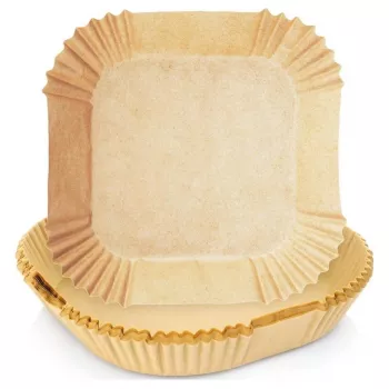 Papier-Fritteuseneinlagen 16×16 cm (50 Stk.) für Heißluftfritteuse / Fritteuse — No name