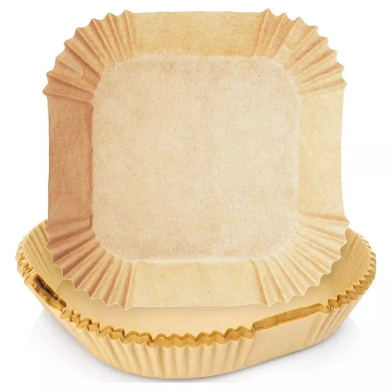 Papier-Fritteuseneinlagen 16×16 cm (50 Stk.) für Heißluftfritteuse / Fritteuse — No name
