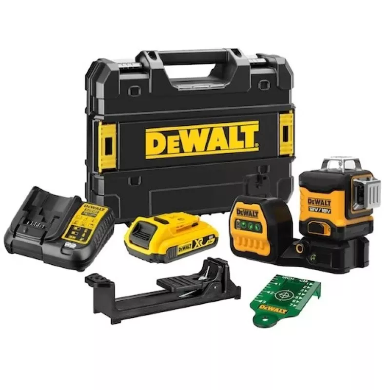 Laser-Wasserwaage DeWalt DCE089D1G18-QW grüner Strahl selbstnivellierend 360° mit Empfängerkompatibilität