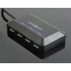 USB Hub GEMBIRD ACT-HUB3C-4P — USB 3.2 Gen 1 Type-A Host zu 4 × USB 3.2 Gen 1 Type-C, 5000 Mbit/s, schwarz