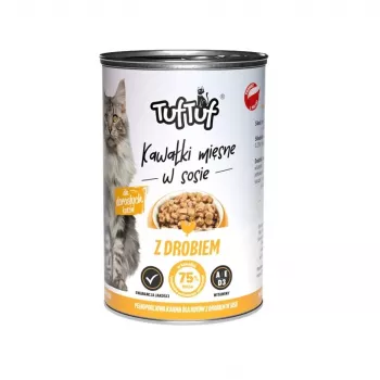 TUF TUF Fleischstücke in Soße mit Geflügel - Nassfutter für Katzen - 415g