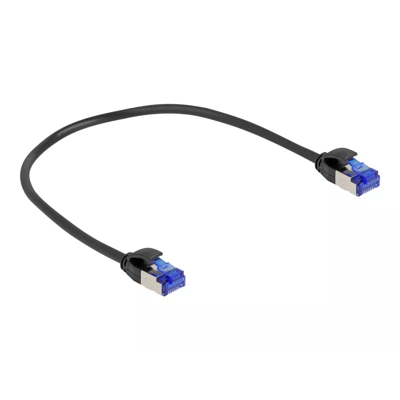 Netzwerkkabel DeLOCK RJ45 Cat.6A S/FTP schlank 0.25m Schwarz