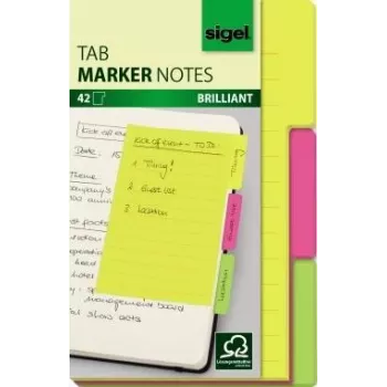 Tab Marker Notes sigel HN206, 98×148 mm Blätter, 42 Blätter