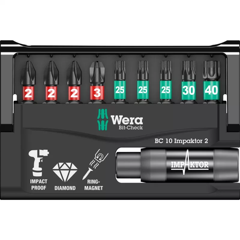 Bit-Check 10 Impaktor 2, 1/4, 10-teilig, Bit-Satz diamantbeschichtet, extrem belastbar