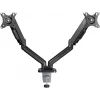 Goobay Tischhalterung | Doppelmonitorhalterung mit Gasdruckfeder | Schwenkbar, neigbar, drehbar | 17-32 Zoll | Maximale Tragfähigkeit 9 kg | Schwarz