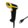 Hand-Barcodelesegerät QOLTEC 50867 — 1D/2D-Laserscanner, USB kabelgebunden, 600 mm Reichweite, gelb/schwarz