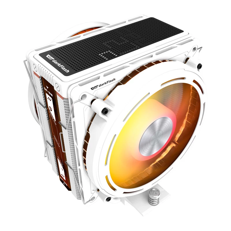 Prozessorkühler Darkflash E400 PLUS (weiß) — aktive Luftkühlung für CPU, Tower-Design, Einzellüfter-Konfiguration