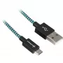 USB A-B-Kabel Sharkoon 2,0 m, USB 2.0, Aluminium-Geflechtmantel, schwarz/blau