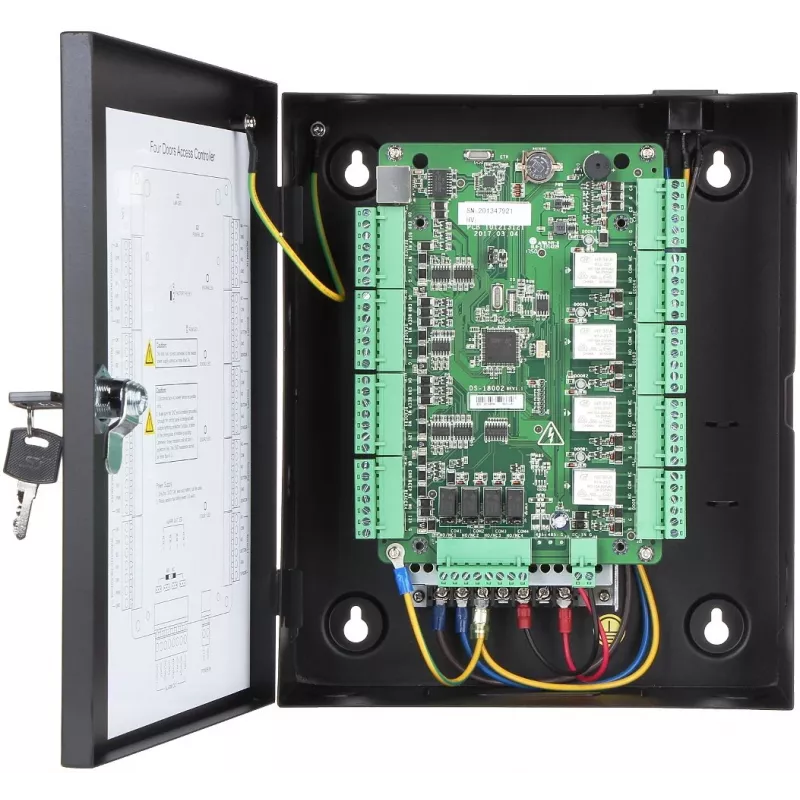 Zutrittscontroller Hikvision DS-K2804 — Schwarz, 237×285×69 mm