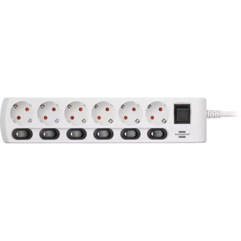 Brennenstuhl 1153110126 Verlängerungskabel 2 m 6 AC-Ausgänge Innenbereich Weiß (1153110126)