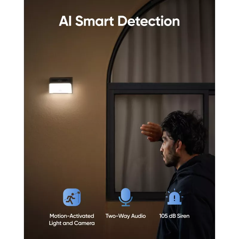 Anker Innovations Eufy Solar Wall Light Cam S120 - Netzwerk-Überwachungskamera - wetterfest - Farbe (Tag/Nacht)