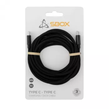 USB-Type-C-Kabel SBOX 3 m, Type-C auf Type-C, schwarz