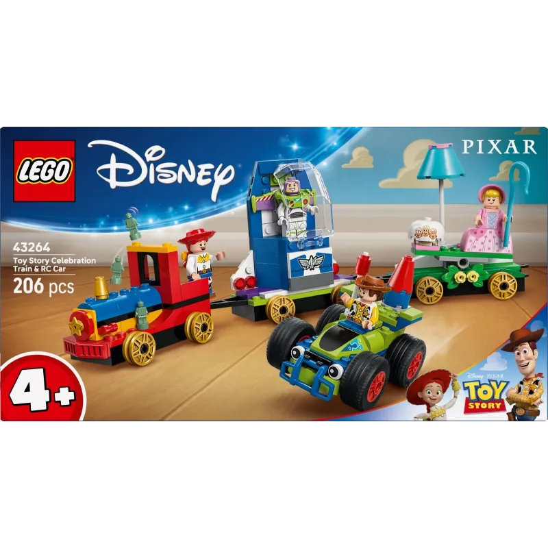 LEGO Disney Toy Story Celebration Train and RC Car Set 43264 — 206 Teile, 4 Minifiguren, Alter 4+