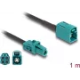 Koaxialkabel DeLOCK 90129 1 m Mini FAKRA Z Aqua Schwarz