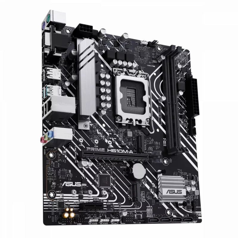 ASUS PRIME H610M-A R2.0 | Prozessorfamilie Intel | Prozessorsockel LGA1700 | Unterstützte Festplattenschnittstellen M.2, SATA | Anzahl der SATA-Anschlüsse 4