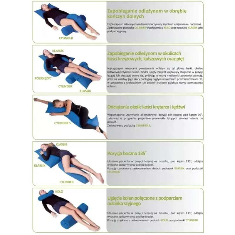 Bett-Positionierungskissen U-Halbmond aus Silikonfaser Blau