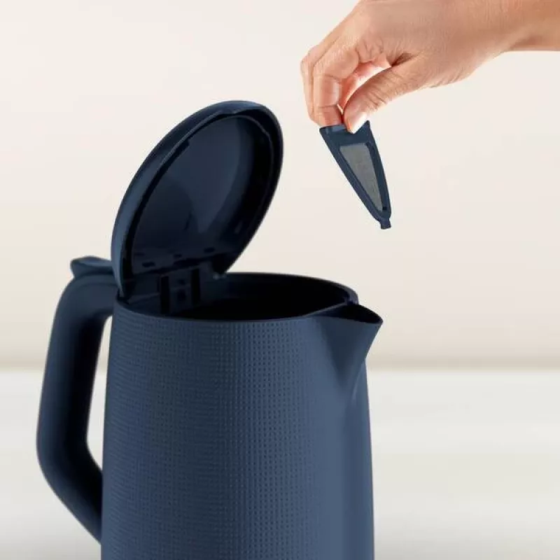 Elektrischer Wasserkocher Tefal KO2M0410 — 1,7 L, 2400 W, blau, Wasserstandsanzeige, Anti-Kalk-Filter