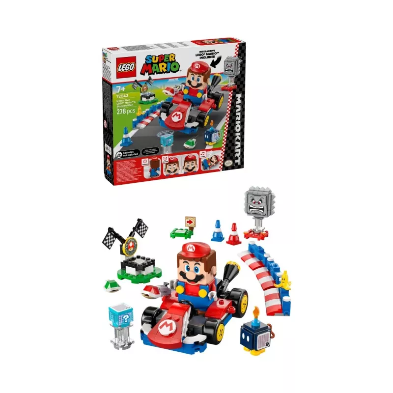 LEGO Konstruktionsspielzeug 72043 Super Mario Interaktiver Mario Kart mit Standard-Kart