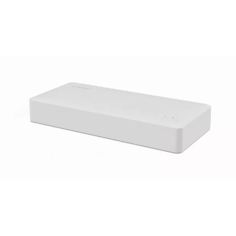 Unmanaged Switch GEMBIRD NSW-G8-01 – 8× Gigabit Ethernet (10/100/1000), Weiß, DC 5V