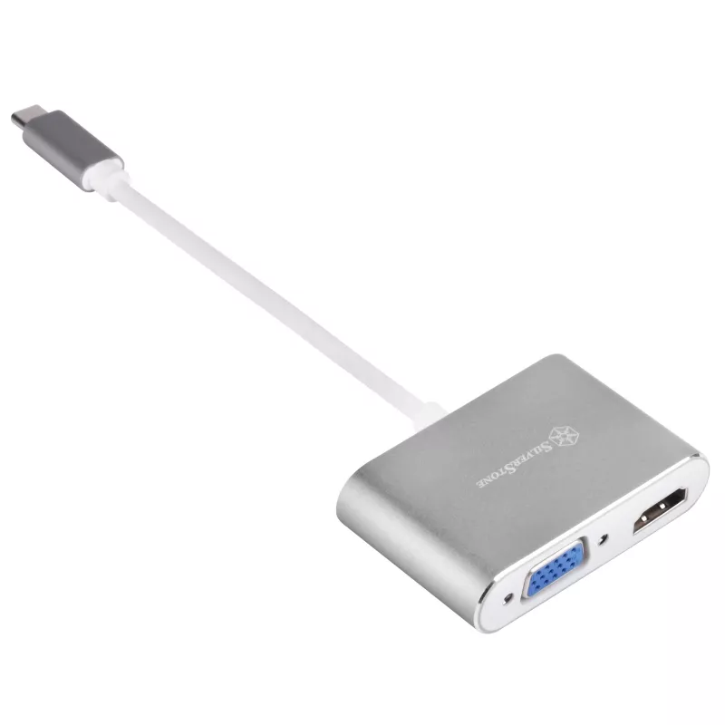 Externer Video-Adapter SILVERSTONE EP16 USB-C 3.1 mit HDMI- und VGA-Ausgängen