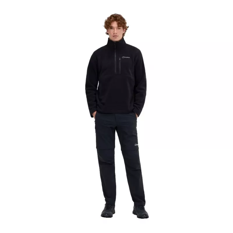 BERGHAUS Prism Half Zip Polartec® Fleece – Herren-Fleece-Sweatshirt, Größe L (Schwarz)