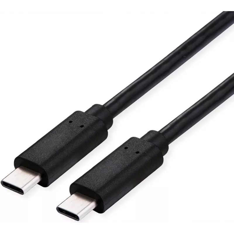 Roline - USB-Kabel - 24-polig USB-C (M) auf 24-polig USB-C (M) - USB4 Gen3x2 - 48 V - 5 A - 1 m - bis zu 40 Gbit/s Datenübertragungsrate, 240 W Stromversorgung - Schwarz (11.02.9104)