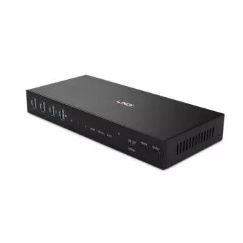 Lindy 2 Port Dual Head HDMI 4K60, USB 3.0 KVM-Switch, 4096 x 2160 Pixel, 4K Ultra HD, Schwarz