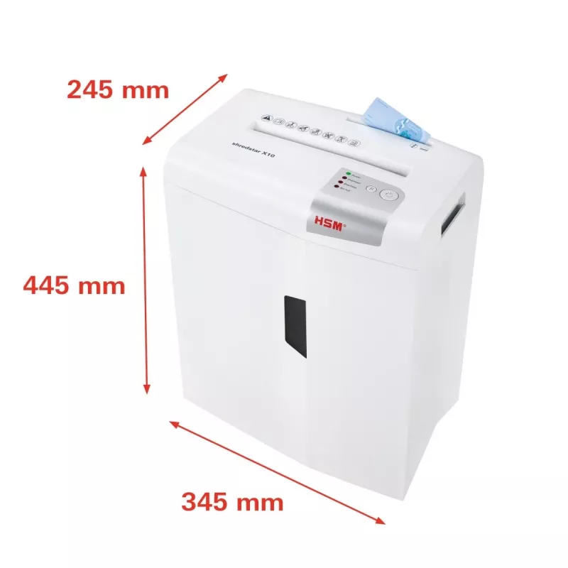 HSM shredstar X10 Aktenvernichter, 4,5 x 30 mm + separater CD-Schneidemechanismus