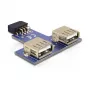 DeLOCK 9-polig 2,54 mm 2 x USB 2.0 1 x 9-polig 2,54 mm Schwarz Blau Silber