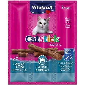 Katzenleckerlis Vitakraft CatStick 31218 Rind Schwein Geflügel 18 g Beutel, 3 Stück, getreidefrei, zuckerfrei