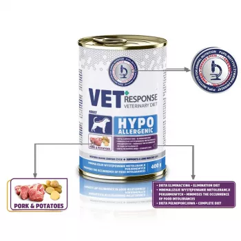 VET RESPONSE Hypoallergenic Pork - Nassfutter für Hunde - 400g