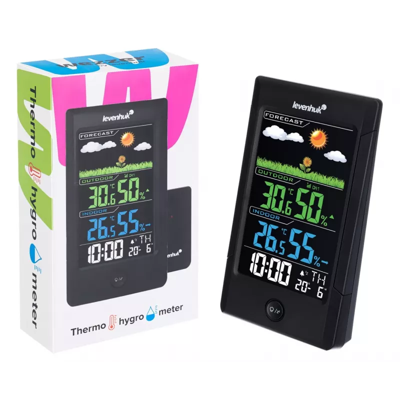 Levenhuk Weezer Teo TH40 Elektronisches Umgebungsthermometer Innen/Außen Schwarz