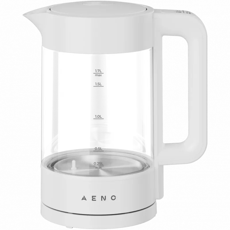 Elektrischer Wasserkocher, weiß, 220-240V, 1850-2200W, 1,7L, Warmhaltefunktion 30 Min., 40,60,80,90,100, Bedienfeld im Griff